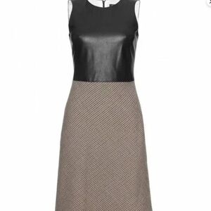 Alexander McQueen Black and Tan Midi Dress